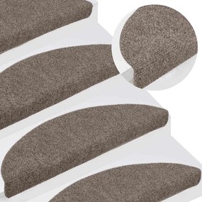 10 db öntapadós lépcsőszőnyeg 56 x 17 x 3 cm bézs félkör alakú