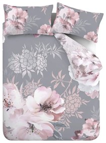 Dramatic Floral szürke ágyneműhuzat, 135 x 200 cm - Catherine Lansfield