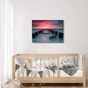 Kép - Sziklák a tenger (üvegen) (70x50 cm)