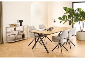 Világosszürke kárpitozott karfás étkezőfotel Graham – Actona