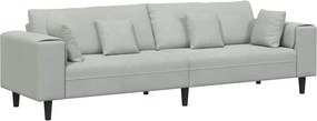 vidaXL Kanapé párnával Világosszürke 250 x 77 x 76 cm Bársony