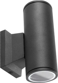 Aigostar - Kerek kültéri fali lámpa 2xGU10/35W/230V fekete IP65