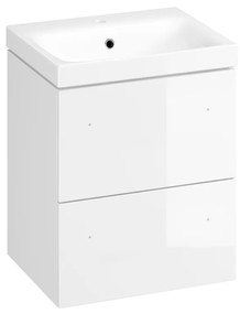 Fürdőszobaszekrény mosdóval Cersanit Medley 50x59x40 cm fehér lesk S801-353-DSM