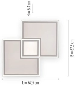 Leuchten Direkt 14855-16-LED Dimmelhető mennyezeti lámpa EDGING LED/51W/230V+ távirányító