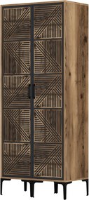 Kumsal gardróbszekrény, dió-antracit, 80 cm – TR845HCT5439