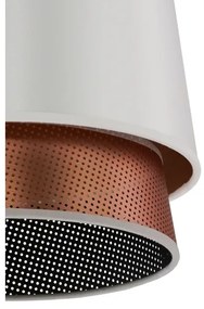 Duolla - Csillár zsinóron BELL SHINY 1xE27/15W/230V átm. 25 cm fehér/réz