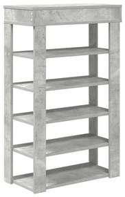 betonszürke szerelt fa cipőtartó 60x30x98 cm