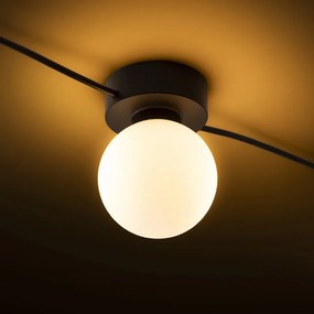 RENDL VELA V mennyezeti lámpa fekete opálüveg 230V LED G9 5x6W