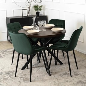 Bővíthető Étkezőasztal Dió/Fekete Színben. LUGO 90-190 cm