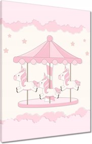 Vászonkép 60x80 Rózsaszín unikornisok a körhintán