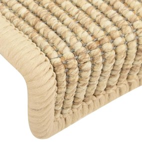 15 db szizál hatású bézs öntapadó lépcsőszőnyeg 65x21x4 cm