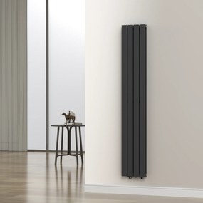 [neu.haus] Kétrétegű design radiátor Nore fekete 180x30cm, 1122W