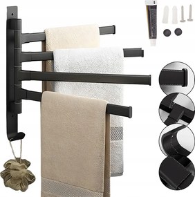 Fürdőszobai Törölközőtartó Akasztó Fali Tartó Fém Fürdőszoba