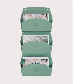 Fali rendszerező, 1 rekeszes, fekvő, 38,2x28,9x7,2 cm, EXACOMPTA Autentik, zsályazöld (EX61180D)