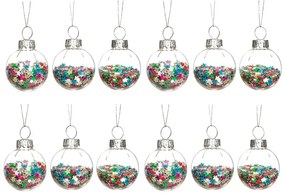 Üveg karácsonyfadísz készlet 12 db-os ø 3 cm Disco Stars Mini – Sass &amp; Belle