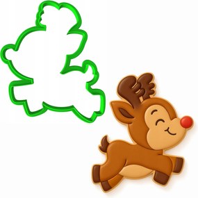 Mézeskalács Karácsonyi Forma Futó rénszarvas 9cm