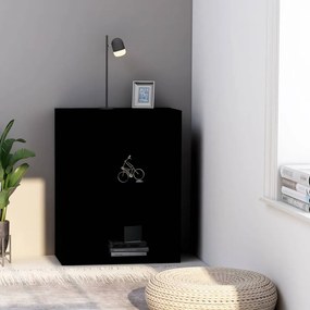 fekete szerelt fa könyvszekrény 60x30x76,5 cm