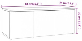 betonszürke szerelt fa TV-szekrény 80 x 34 x 30 cm