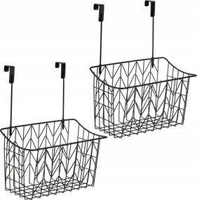 2x Szekrényajtó rendszerező fém drótkosár