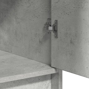 3 darabos sminkasztal szett LED-del, beton szürke, mérnöki fa