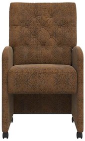 Kerekes Étkező Székek 2 pcs Barna 58 x 67 x 97 cm Műbőr velúr