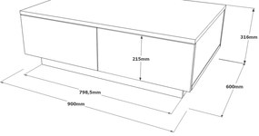 Dohányzóasztal Ladislava 17 (ezüst + antracit). 1072572