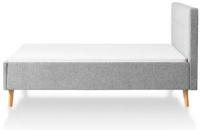 Világosszürke kárpitozott franciaágy ágyrács nélkül 180x200 cm Smart – Meise Möbel