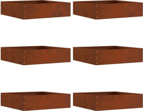 vidaXL Fűszegélyezés 6 pcs Rozsdás 50 x 50 x 13 cm Időjárásálló acél