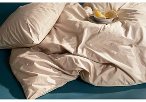 Bézs egyszemélyes pamut-perkál ágyneműhuzat 140x200 cm Daisy – JUNA