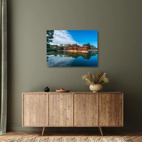 Üveg kép - Byodo-in templom, Japán (70x50 cm)