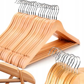 20x Fa Akasztó Fa Ruhaakasztók Szekrényruházat 20DB