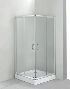 Deante Funika szögletes zuhanykabin, átlátszó üveggel, króm profillal, tálca nélkül 80x80 cm