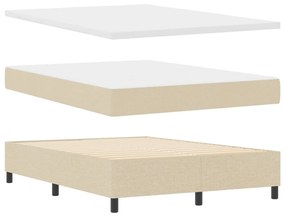 Box Spring Ágy Matrac &amp; Pad Krém 160x200 cm Szövet