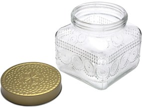 Altom Üvegedénykészlet arany fedéllel Daisy 1,3 l, 4 db, 1,3 l