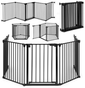 Fekete védőkorlát 5 panellel