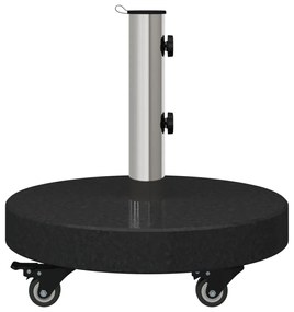 Gurulós napernyő talp Ø38/48mm oszlopokhoz - fekete gránit, 30kg-os kerek