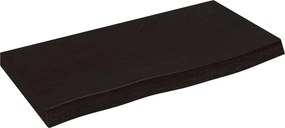 vidaXL sötétbarna kezelt tömör tölgyfa fali polc 60x30x(2-4) cm