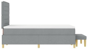 Box Spring Ágy Matraccal és Pad Light Grey 120x190 cm Szövet