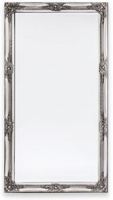 Antikolt jellegű faragott ezüst fali fa tükör 132x72x3cm