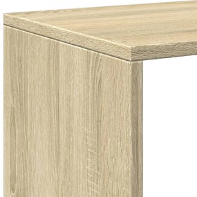 3 szintes sonoma tölgy fa elválasztó könyvespolc 123x29x123 cm