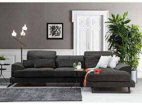 Sötétszürke sarokkanapé (jobb oldali) Frido – Balcab Home