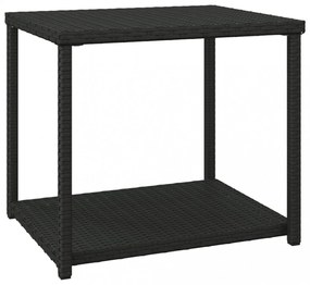 fekete polyrattan kisasztal 55 x 45 x 49 cm