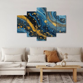 Kép - Kék absztrakció arannyal (150x105 cm)