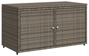szürke polyrattan kerti tárolószekrény 110 x 55 x 60,5 cm