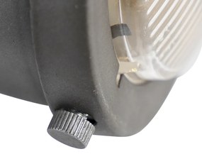 Ipari spotlámpa acélból és fából, dönthető, 4 lámpás - Emado