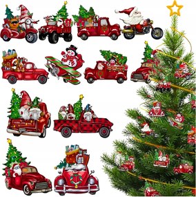 Mikulás Karácsonyfadíszek Díszes Mikulás Karácsonyfa Medálok 12 Db