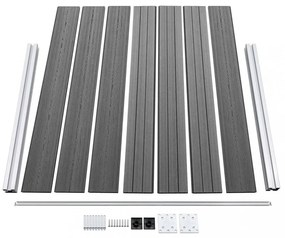 vidaXL szürke WPC kerítéspanel 180 x 146 cm