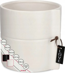 Kerámia Virágtartó Fehér 13 cm Kerek