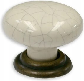 Bútorfogantyú Siro SP65-34PC6ZN10 régi sárgaréz, porcelán