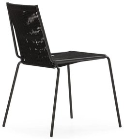 Fekete fém rakásolható étkezőszék szett 2 db-os Emily – Marckeric